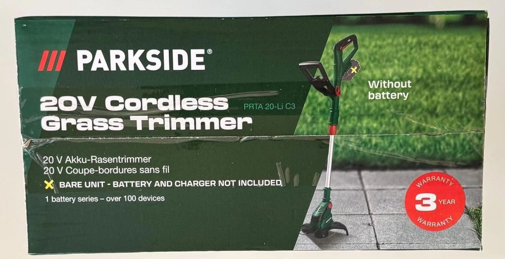 Parkside® - Tagliaerba a batteria da 20 V, PRTA 20-Li C3, senza batteria e caricabatterie, tagliabordi, larghezza di taglio: ca. 24 cm