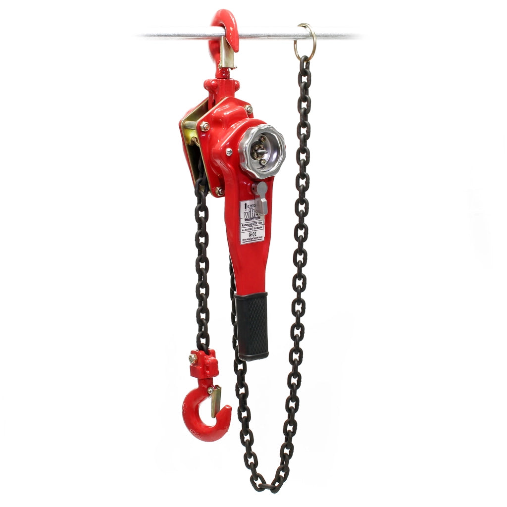 Paranco a catena manuale, max 750 kg, con catena di 1,5 m, per sollevamento di carichi pesanti
