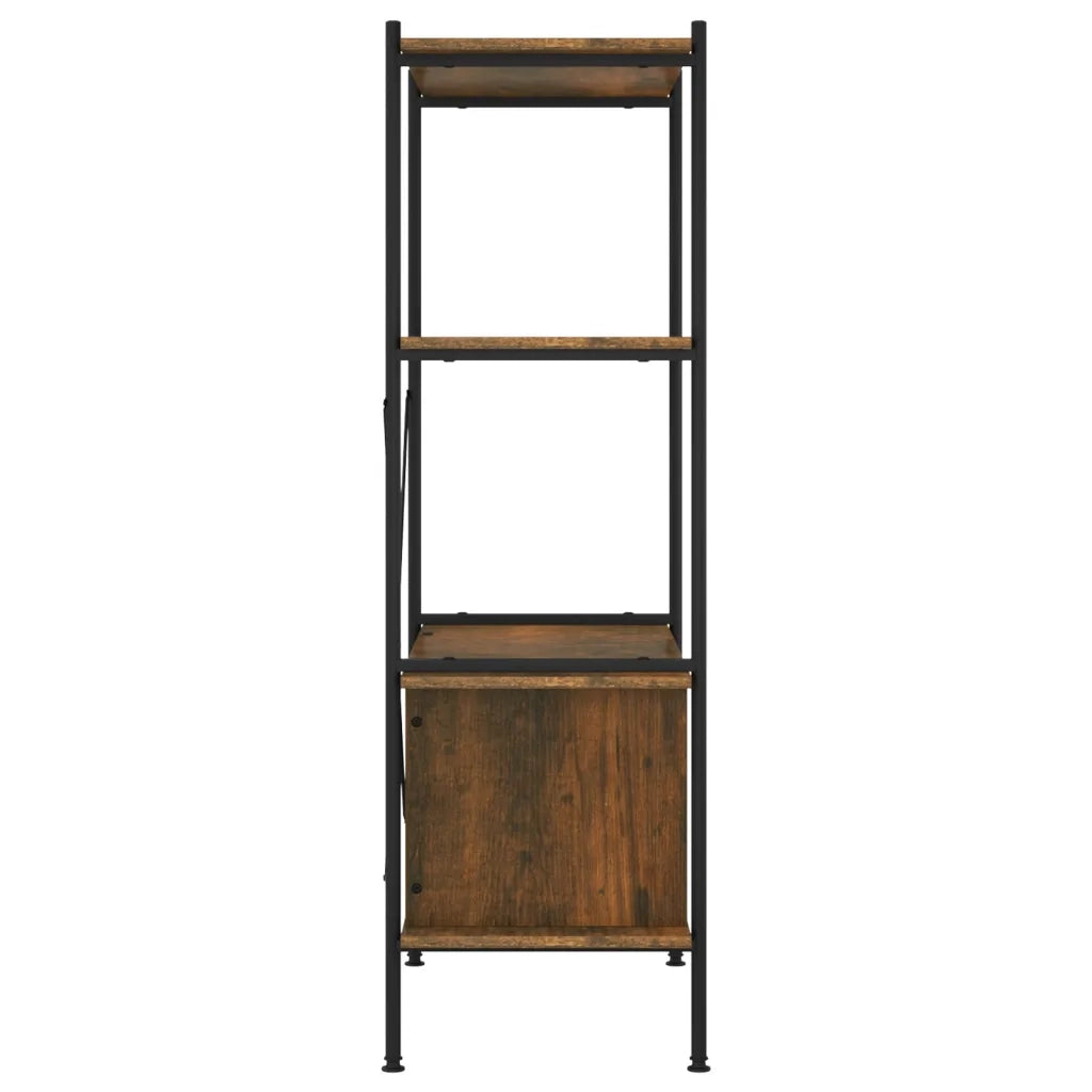 Scaffalatura 4 Livelli con Mobile 80x40x130 cm Acciaio e Legno CFW6126040