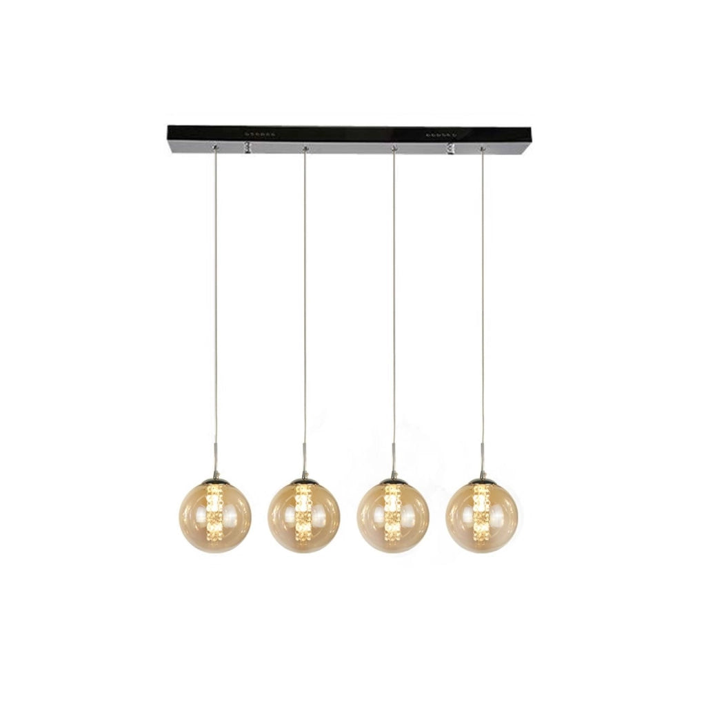 ZMH Lampada a sospensione a LED in vetro regolabile in altezza per illuminazione del soggiorno