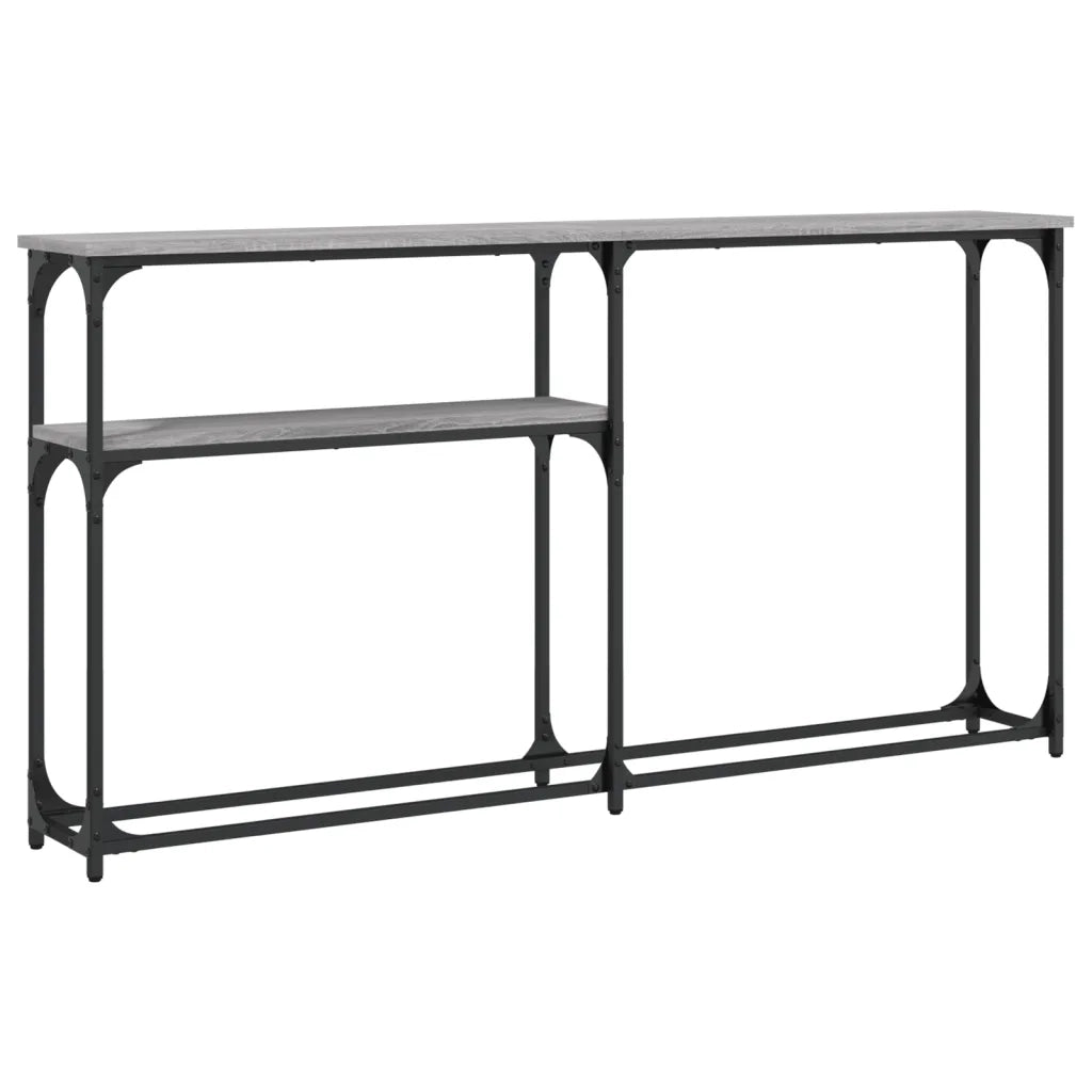 Tavolino Consolle-Tavolino da soggiorno-Tavolo Grigio Sonoma 145x22,5x75cm Legno Multistrato
