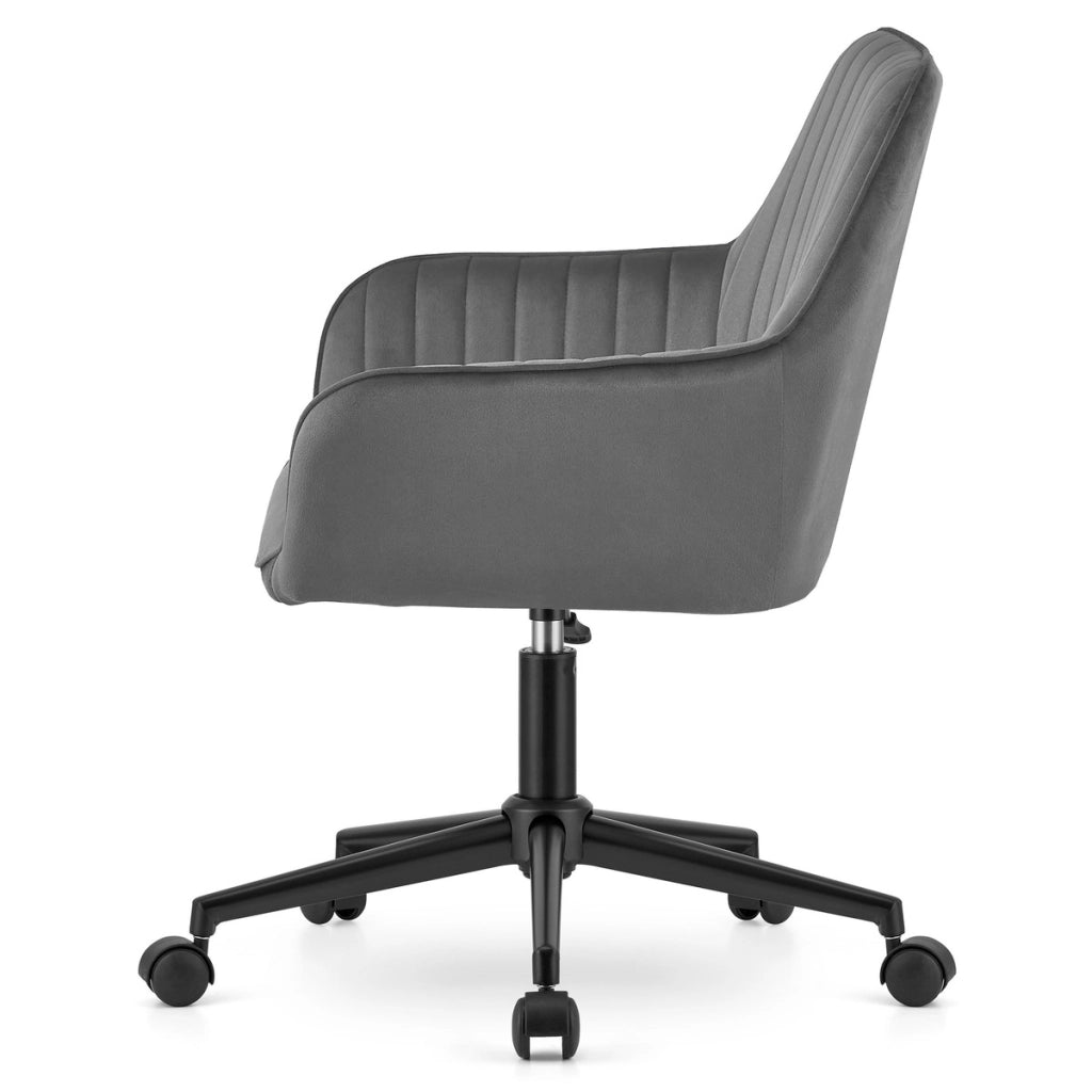 Sedia da ufficio Roxy in velluto grigio scuro