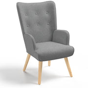 IDMarket - Poltrona scandinava IVAR in tessuto grigio chiaro