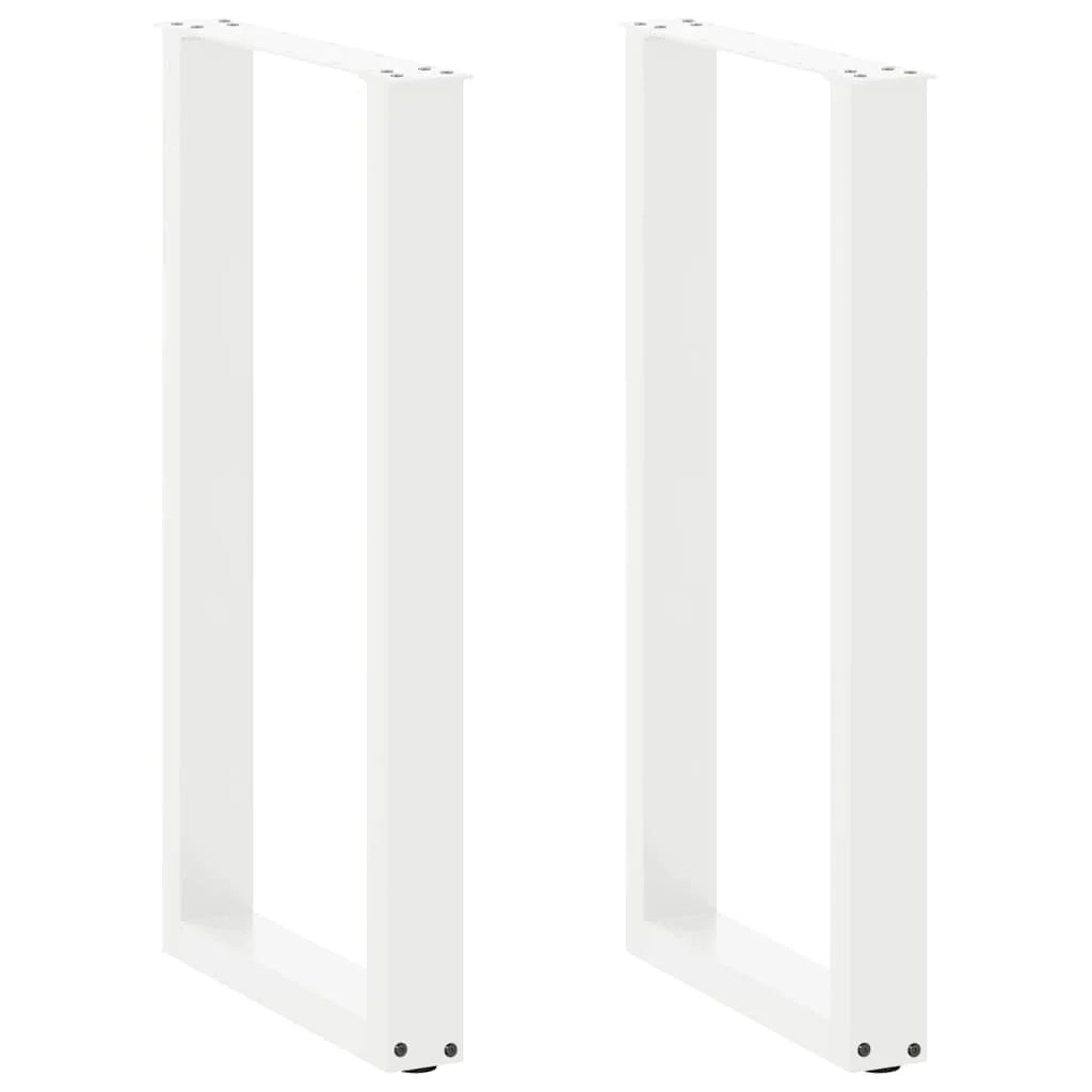 Set di 2 gambe regolabili per tavolo da bar a forma di U 50 x 90-91 cm design moderno acciaio bianco 02_0057461