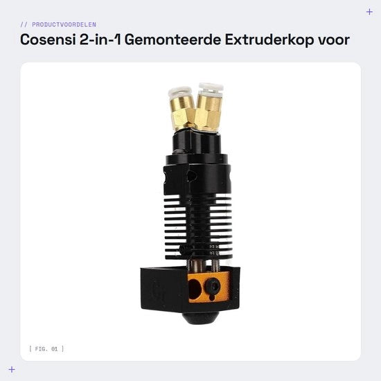 Testa di estrusione assemblata - Dual ingranaggio - Lega di alluminio - Bocca 0,4 mm - Per CR-10/Ender 3 - Scarsa dispersione di calore - Estrusore