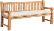 Panchina da Giardino in Teak Jackson con Cuscino crema,186x48x8 cm