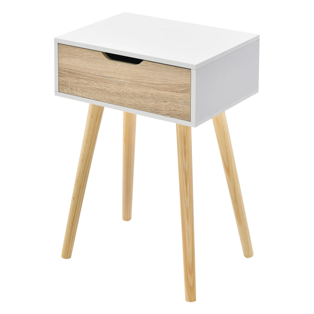 Set di 2 tavolini laterali 60 x 40 x 30 cm effetto rovere bianco 03_0009718
