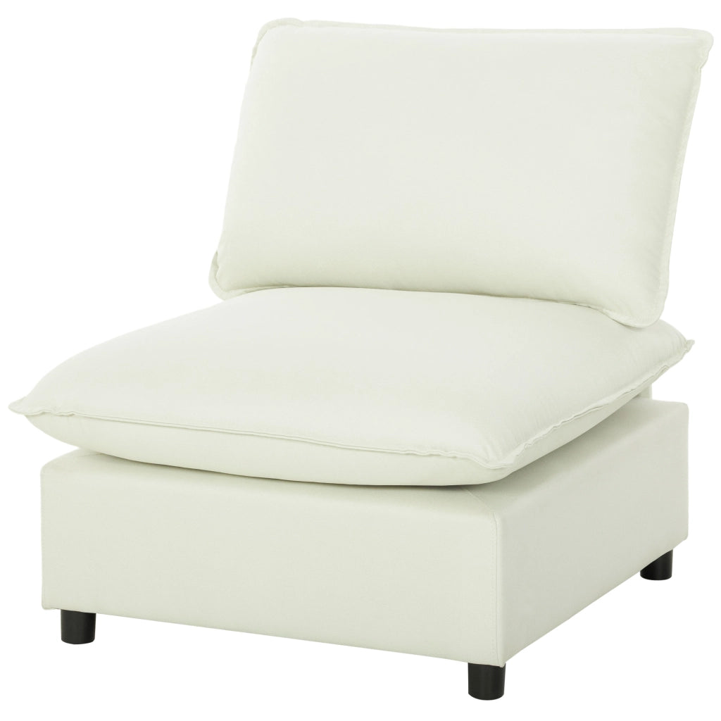 Poltrona moderna senza braccioli con cuscini spessi ¨C zephmum ¨C crema 85x78x146