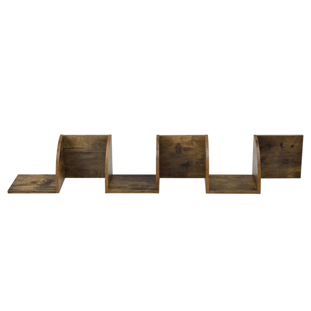 Mensola angolare Zigzag mobile contenitore da parete 123 cm MDF marrone 03_0005172