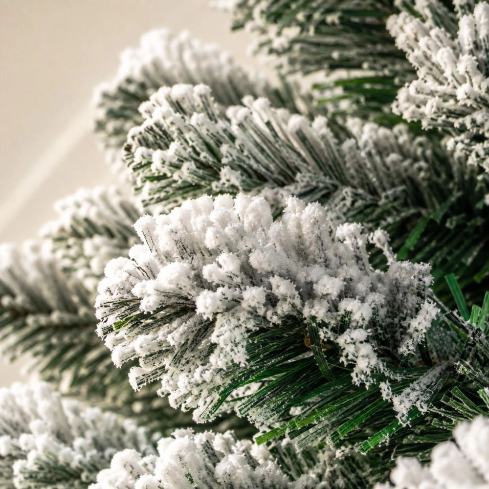 Albero di natale fiocco 90 cm innevato compatto per spazi ridotti fortunato