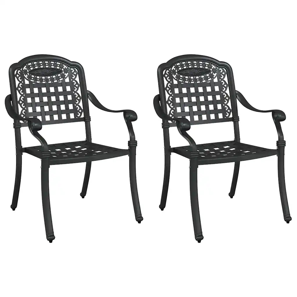 Sedia da Giardino 2 pcs Nero 55 x 56,5 x 91cm Alluminio 42002371