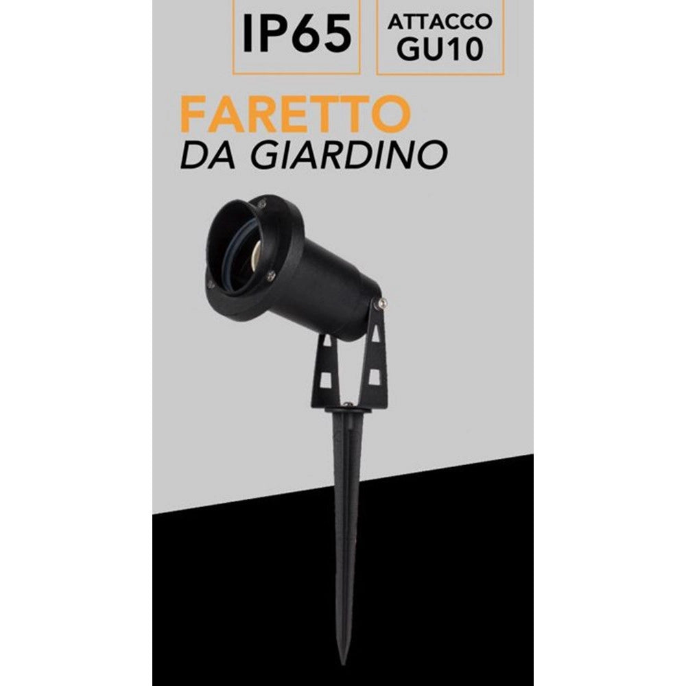 Trade Shop - Faretto Esterno Da Giardino Doppia Istallazione Con Picchetto Staffa Gu10 Ip65 Et-01 -