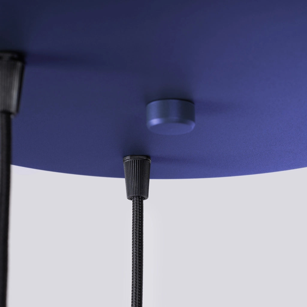 Lampadario moderno tondo 3 sfere vetro ultramarino G9