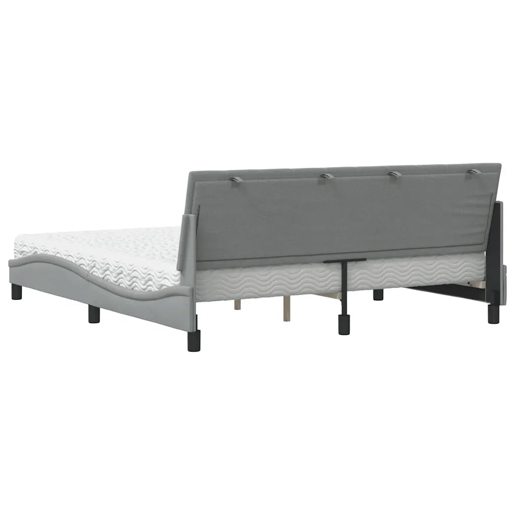 Letto con Materasso Hanko Grigio Chiaro180x200 cm Tessuto 3310545