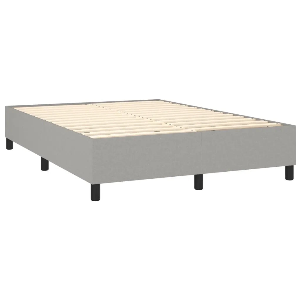 Letto a Molle Materasso e LED Grigio Chiaro 140x190 cm Tessuto 3135189