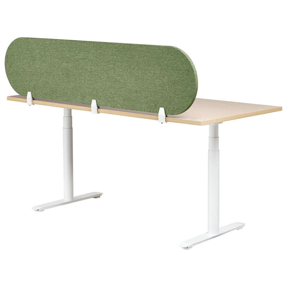 Pannello divisorio verde in tessuto PET Board 160 x 40 cm Schermo acustico Morsetti di montaggio modulari Casa Ufficio