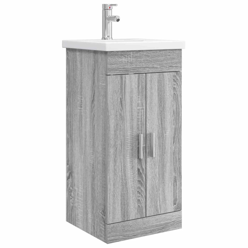 Mobile da bagno con lavabo Sonoma grigio 42 x 40 x 84,5 cm 890677