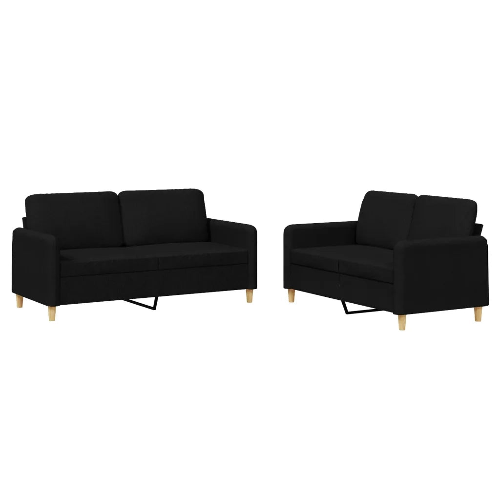 Set di Divani 2 pz con Cuscini Nero in Tessutocod mxl 131192