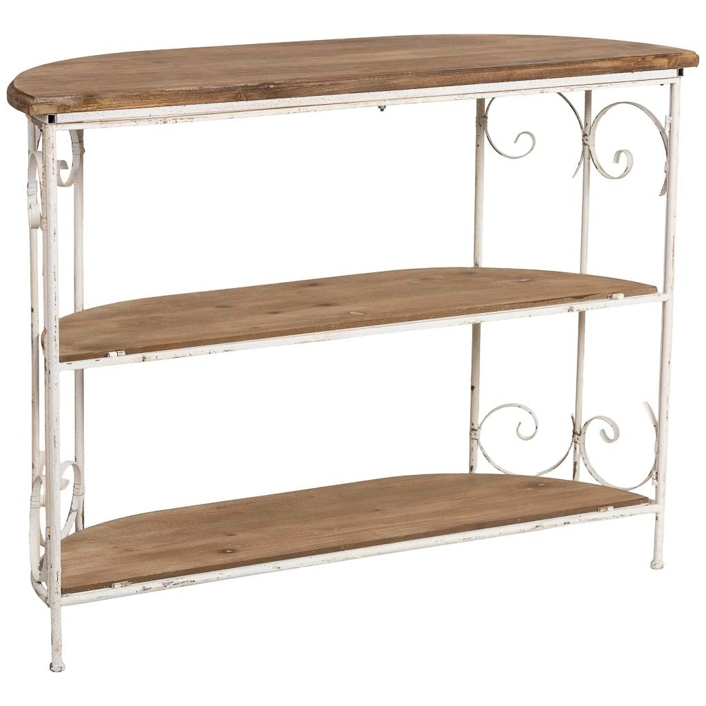 Scaffale in legno bianco con 3 ripiani 110x35,5x81,5h cm