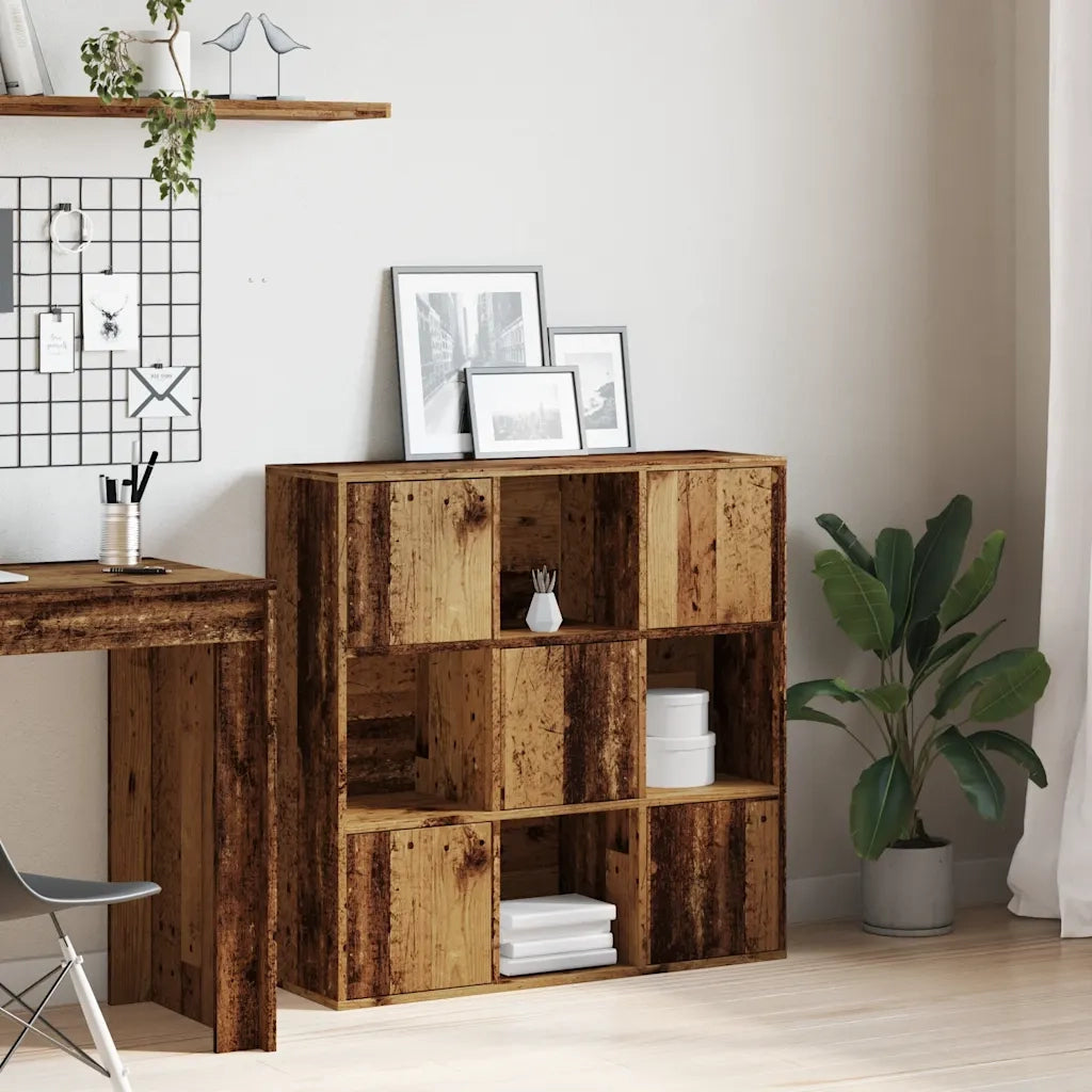 Libreria Legno Antico 90x28x90 cm in Legno Multistrato 856058