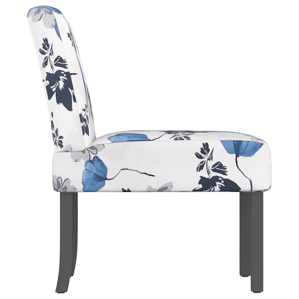 Sedia Pantofola in Tessuto Fiori Blu