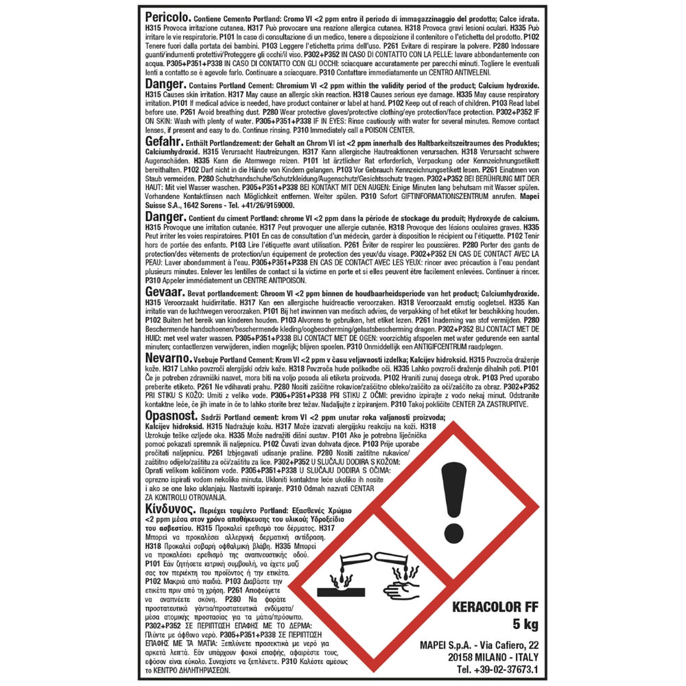 Stucco fughe grana fina idrorepellente keracolor grigio cemento 113 ff 5 kg