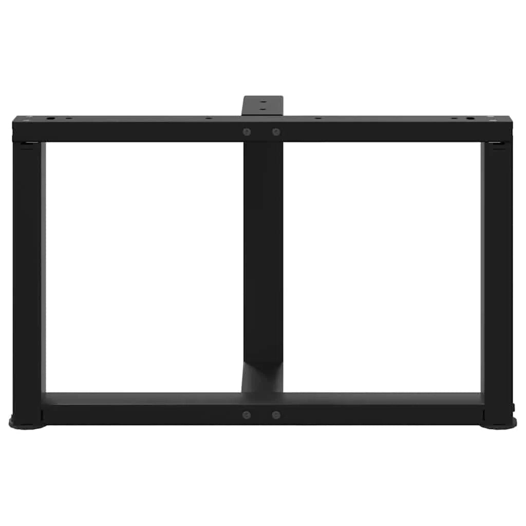 Set di 2 gambe per tavolino a forma di T con piedini regolabili 60 x 25 x 43 cm acciaio nero 02_0057301