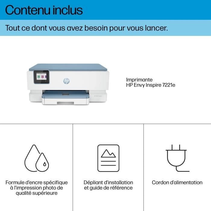 Scansione copia della stampante a getto d'inchiostro a colori HP Envy Inspire 7221e All-in-One - 6 mesi Inchiostro istantaneo incluso con HP+