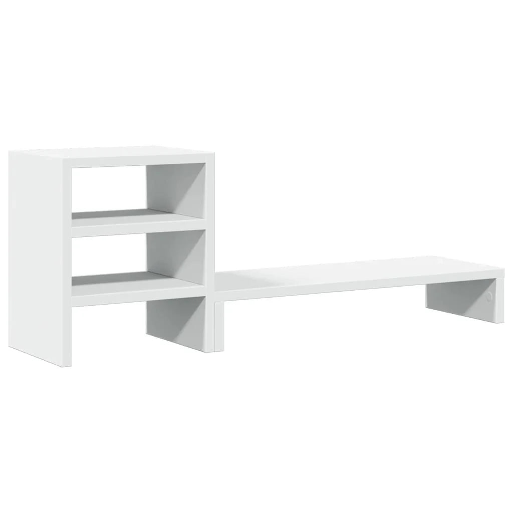 Supporto per monitor in legno ingegnerizzato bianco mobile da scrivania e organizer per ufficio 02_0044957