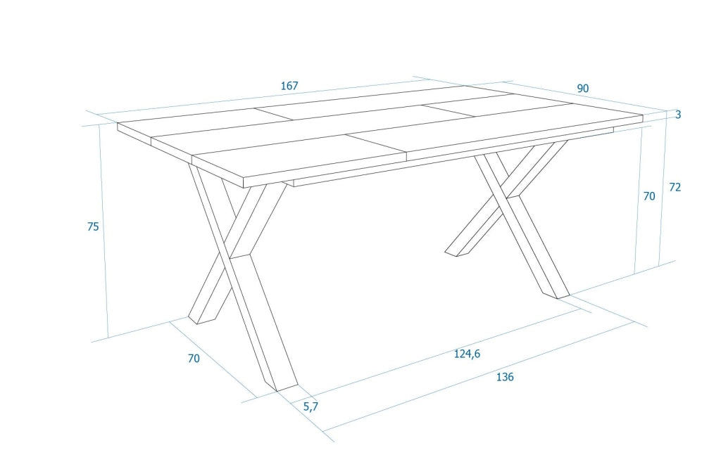 Tavolo da Pranzo, 167x90x74 cm, Per 8 persone, Tavolo Cucina, Rovere soft