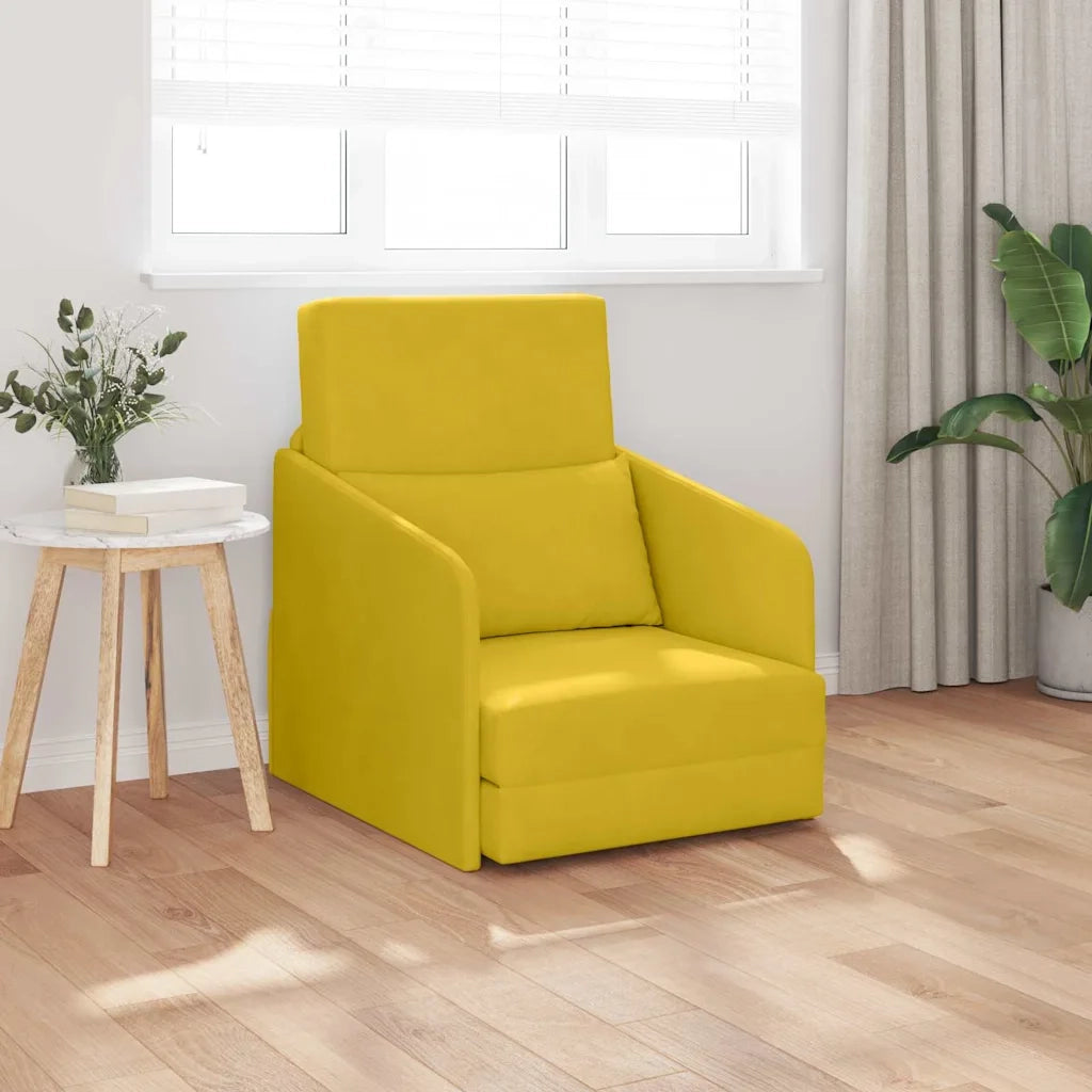 Divano letto-Sofa Letto-Daybed Giallo 65 x 80 x 83 cm Velluto