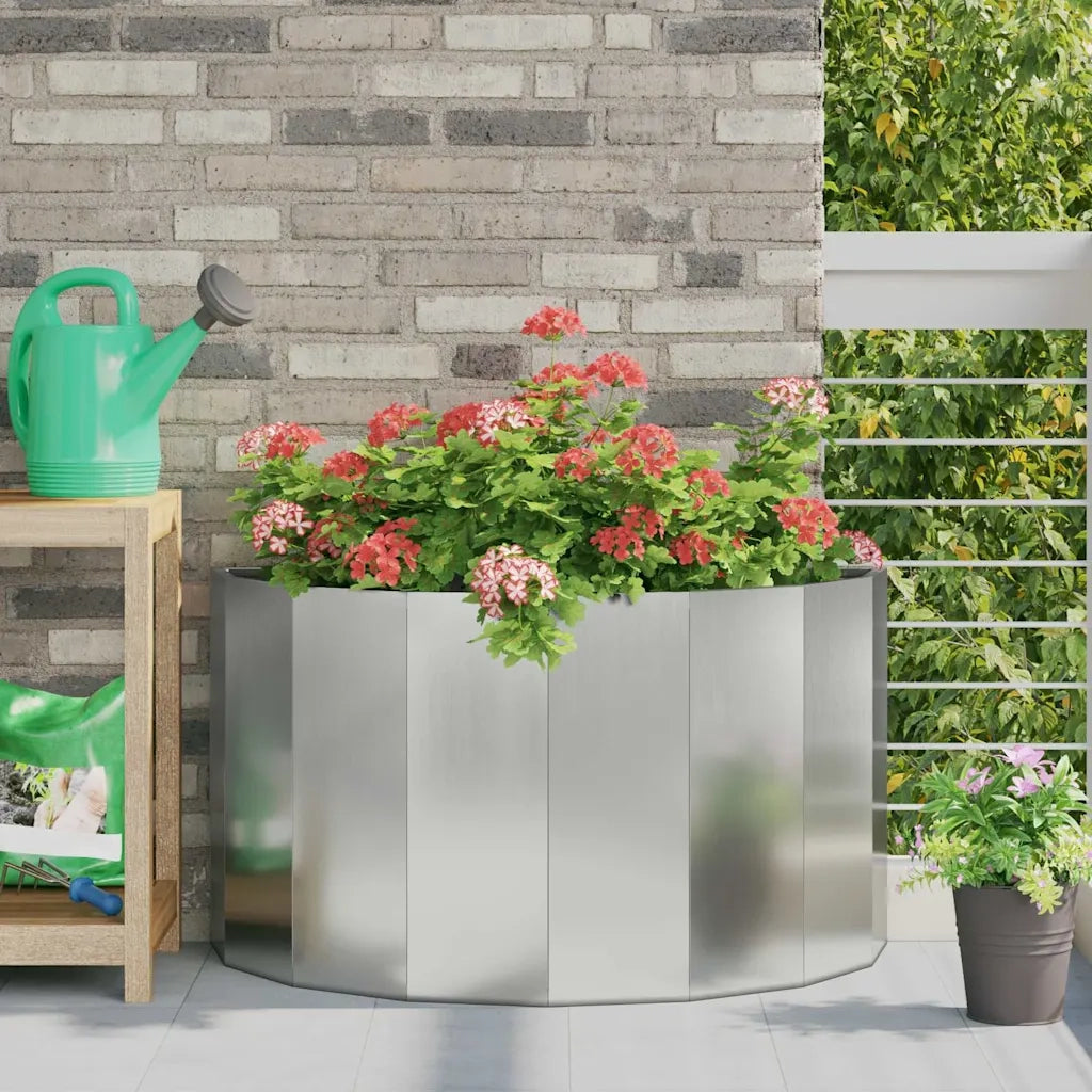 Fioriera | Cassetta per fiori | Vaso Argento 90 x 45 x 50 cm Acciaio zincato