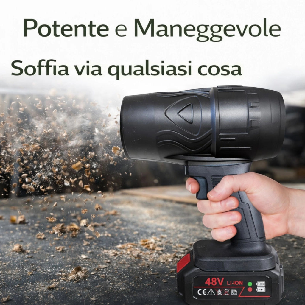 Soffiatore A Doppia Batteria 48 V Per Foglie Asciugatrice Auto Moto 2 Batterie