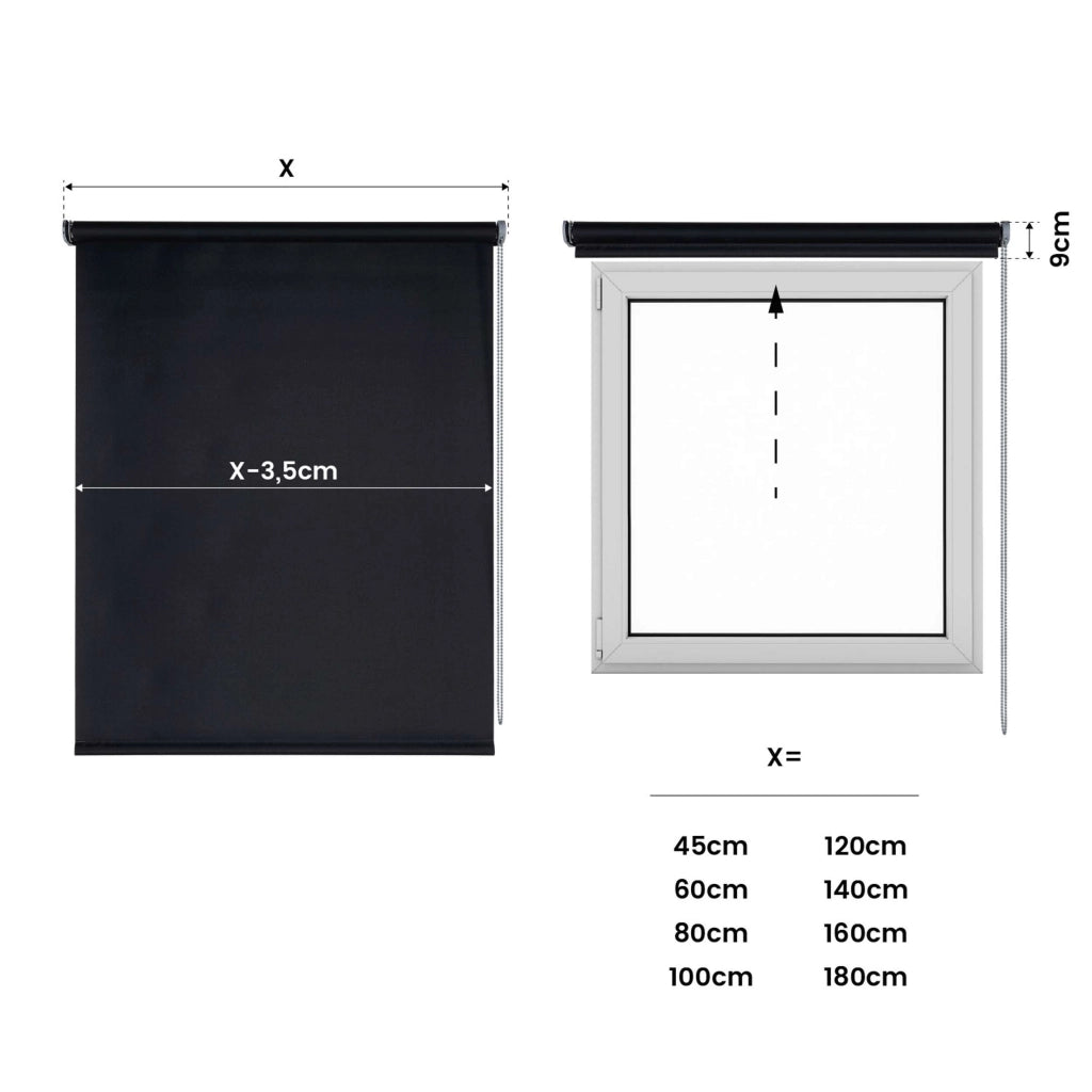 Tenda a rullo oscurante Moon Nero 60x180 cm