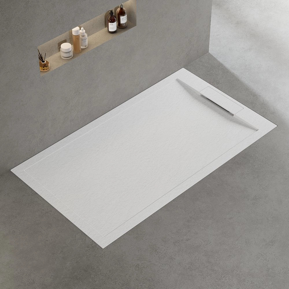 Piatto Doccia Ultraslim 70x150 cm Mineral Marmoresina Bianco Effetto Pietra| Riva