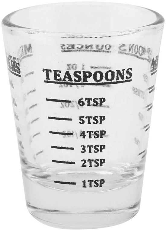 Misuratore Liquidi con Scala 1L - Capacità 30ml - Bicchiere Transparente - Scala OZ/ML/TSP/TBSP - Ghiaccio per Cucina - Capacità 1L