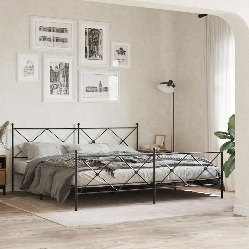 Testiera di Ricambio in Metallo Nero 200 cm 376540