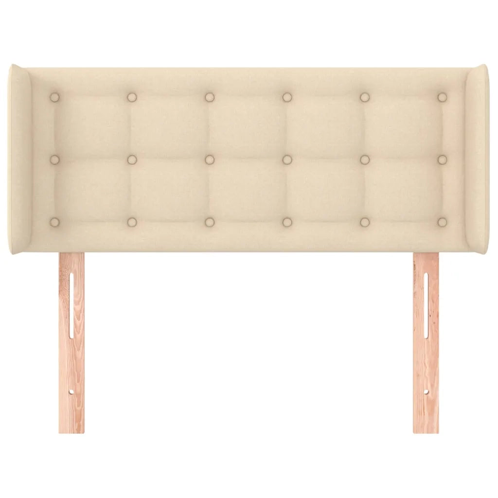 Testiera | Testata ad Orecchio Crema 93x16x78/88 cm in Tessuto