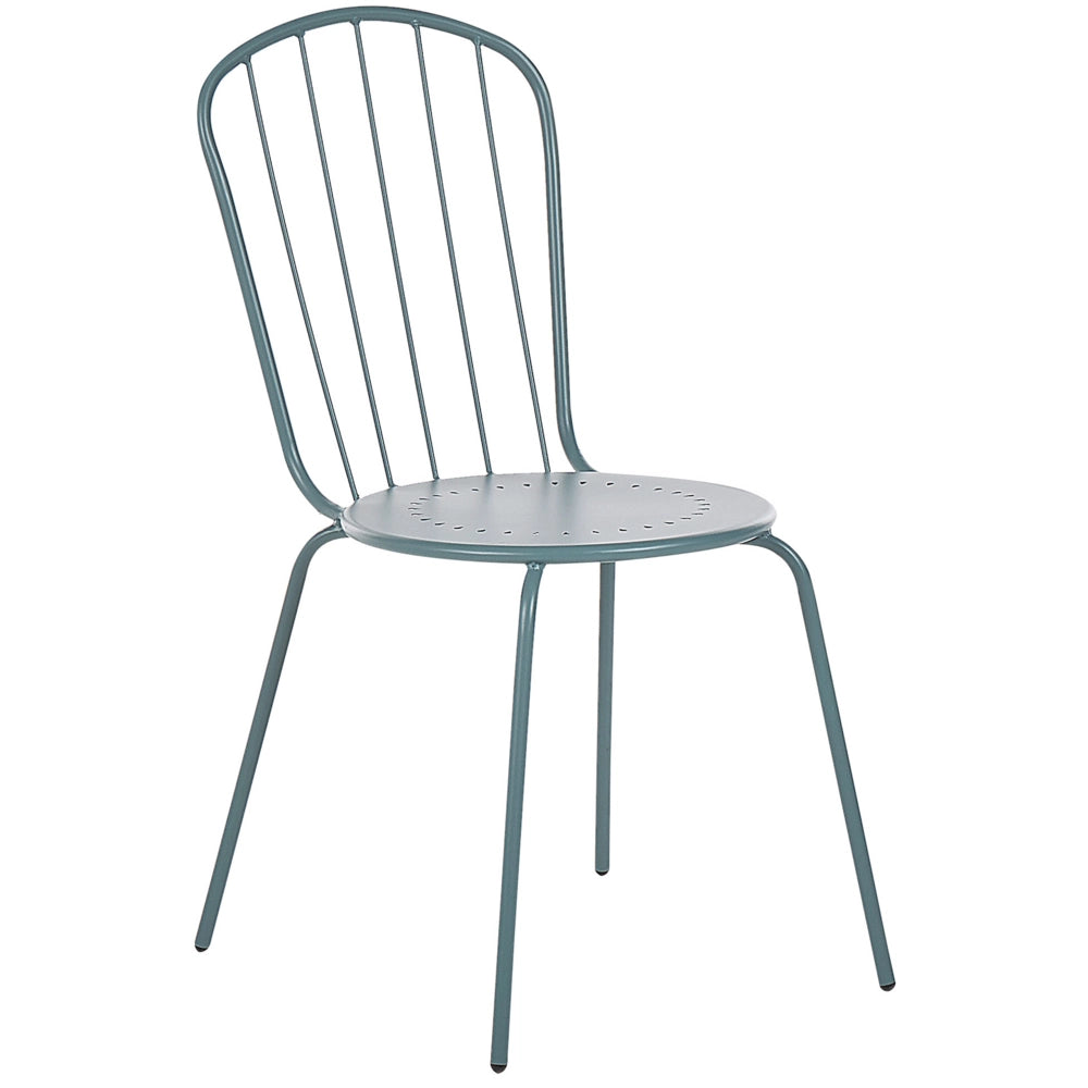 Set di sedie da pranzo da giardino azzurro alto metallo 4 persone