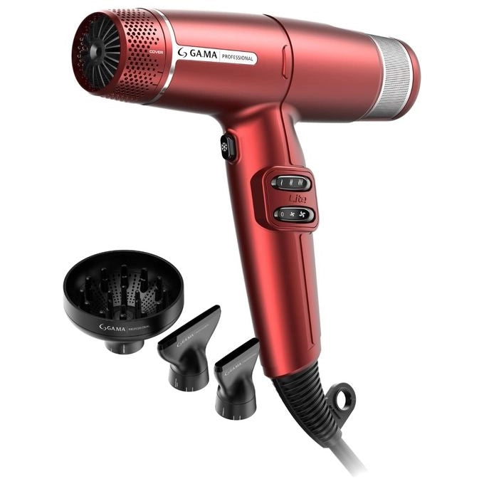 GA.MA Phon iQ Lite: leggero 316 grammi, ultracompatto, 1500 W, Tecnologia agli Ioni e Ossigeno Attivo, Motore Brushless a lunga durata, Effetto Anti Crespo, Sei combinazioni di temperatura e velocità, Pulsante Aria Fredda, Silenzioso, Accessori esclusivi