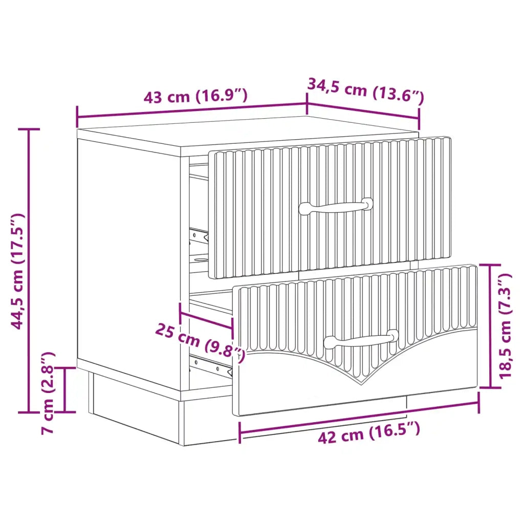 Armadio da Notte con cassetto Grigio Sonoma 43 x 34,5 x 44,5 cm 895227