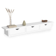 IDMarket - Estantería de pared LISE blanca de 3 cajones