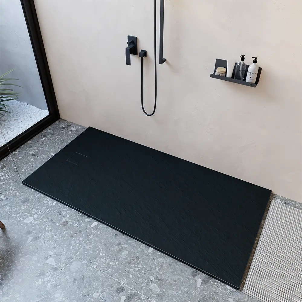 Piatto doccia 70x170 cm colore nero effetto pietra | Samos