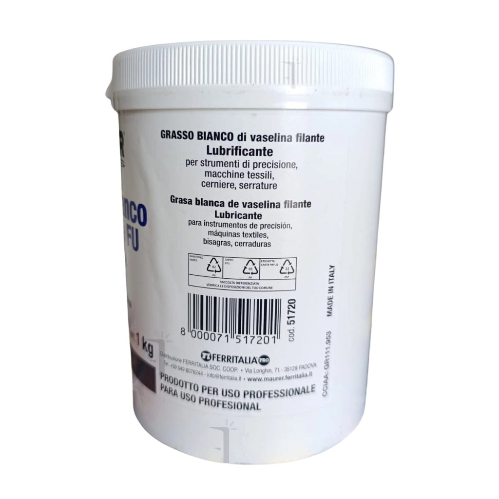 Grasso Bianco Vaselina 1 kg Lubrificante Cerniere Serrature Macchine