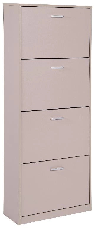 Mobile Scarpiera Salvaspazio in Legno 4 Ante Tortora 60 x 24 x 150 cm