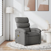 Poltrona Massaggiante Reclinabile Grigio Scuro in Tessuto 371702