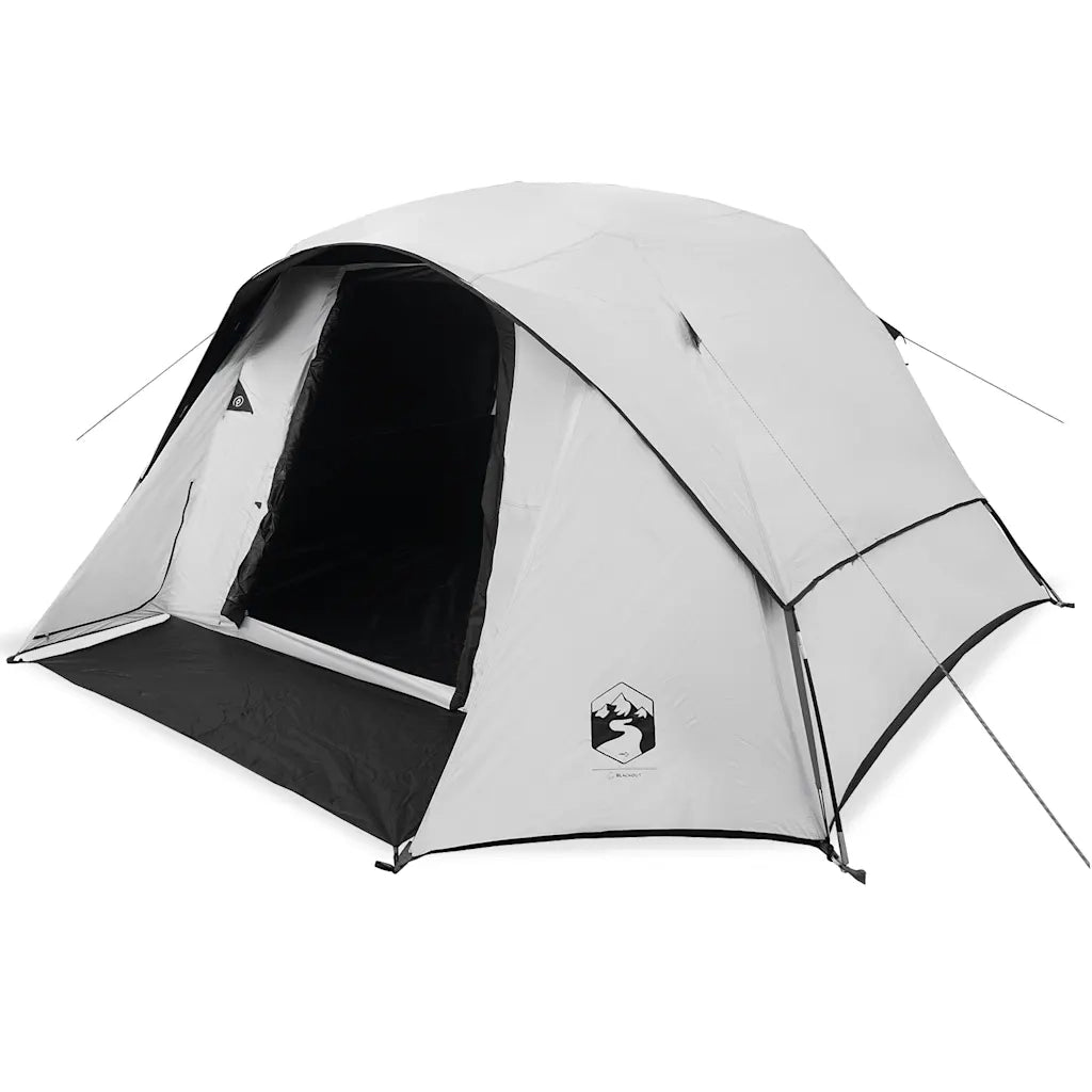 Tenda Familiare Cabina 6 Persone-Tenda da campeggio Bianca Tessuto Impermeabile
