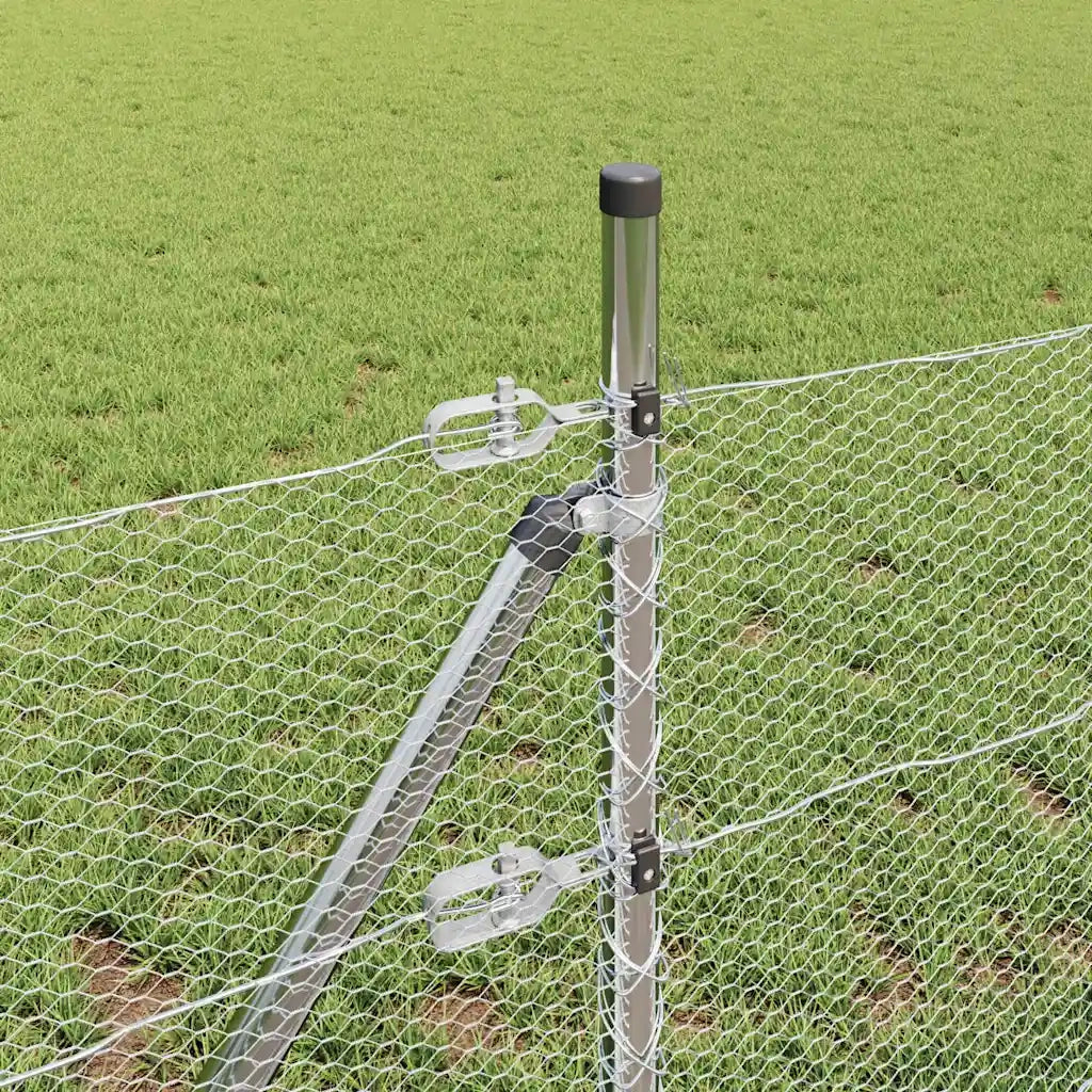 Palo della recinzione Argento 50 x 0,4 m (rete 13 mm) Acciaio