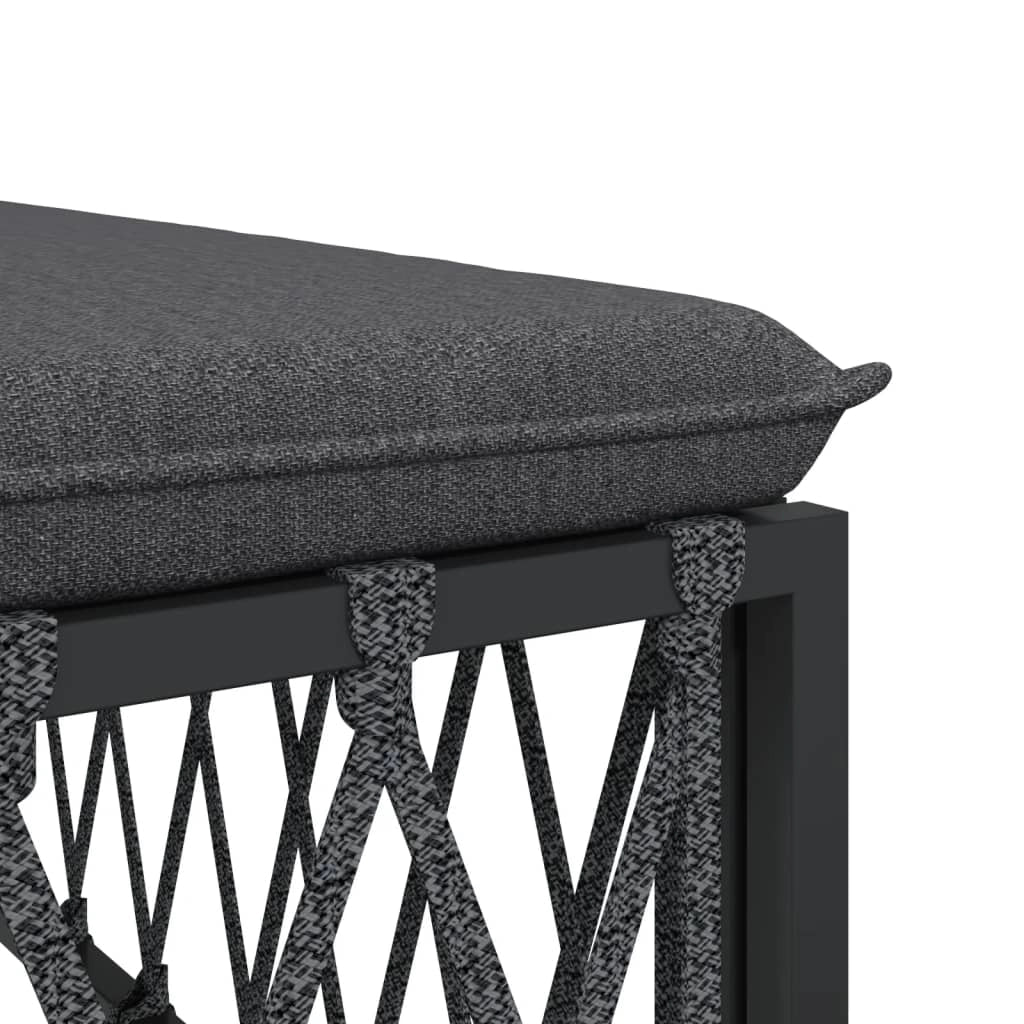 Set mobili da giardino divano da esterno set di arredamento con cuscini 3 pezzi antracite acciaio 02_0018291