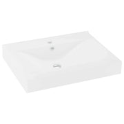 Lavandino-Lavello con Foro Rubinetto Bianco Opaco 60x46 cm in Ceramica